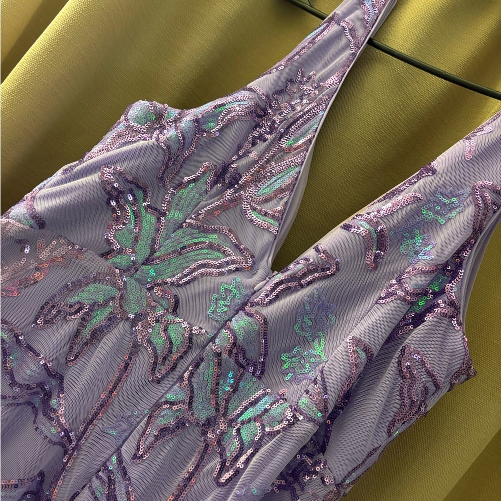 Lavender Sequin Prom Dress - Picture 6 of 7
